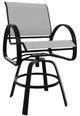 Telescope Casual Aruba Abalone/Black Aluminum/Fabric Outdoor Sling Balcony Height Swivel Cafe Chair-0