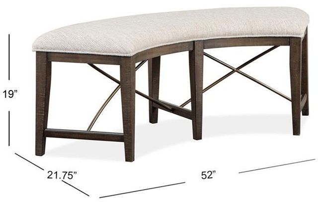 Magnussen Home® Westley Falls Graphite Curved Bench with Upholstered Seat-2