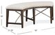 Magnussen Home® Westley Falls Graphite Curved Bench with Upholstered Seat-2