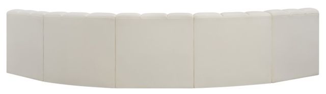 Meridian Furniture Arc 5-Piece Cream Leather Modular Sectional-3