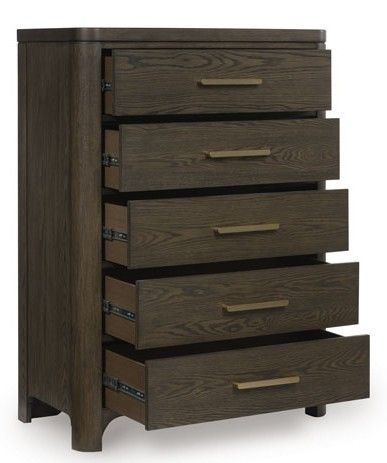Signature Design by Ashley® Radkin Burnished Brown 5-Drawer Chest-2