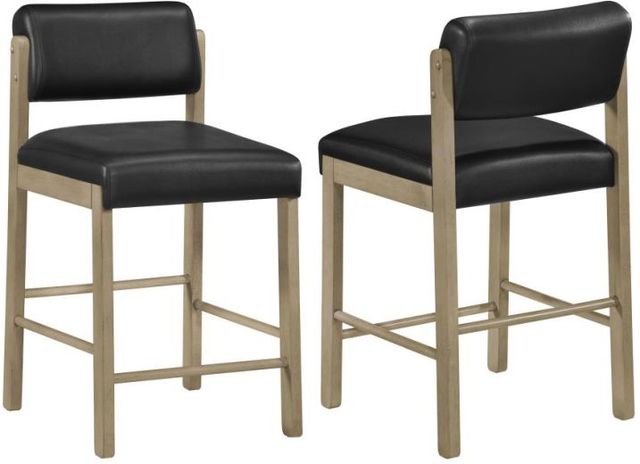 Coaster® Kehoe 2-Piece Black/Natural Oak Counter Stool Set-0