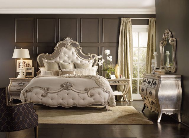 Hooker® Furniture Sanctuary Bardot/Samantha Cream California King Upholstered Panel Bed-1