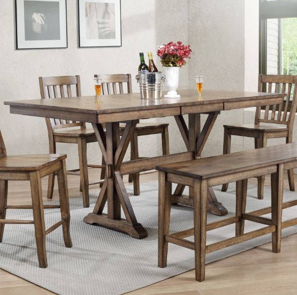 Winners Only® Carmel Rustic Brown Counter Dining Table-1