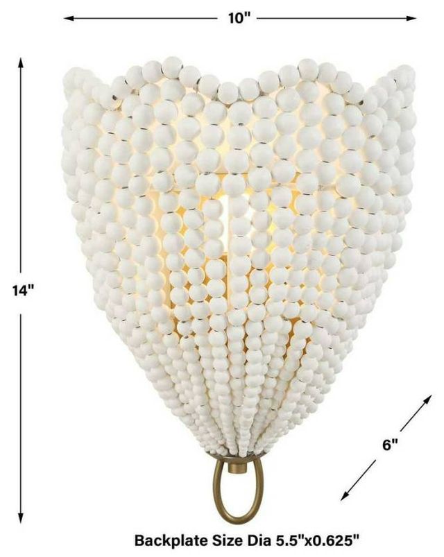 Uttermost® Biddeford Matte White Sconce with Matte Gold Accent-2