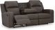 Signature Design by Ashley® Lavenhorne Umber Reclining Sofa with Drop Down Table-1