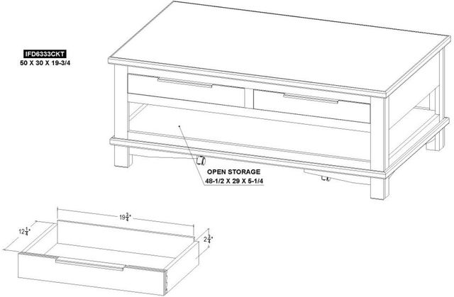 International Furniture Direct Golden Loft Gray Cocktail Table with Brown Base-2