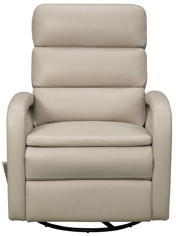 BarcaLounger® Nick Gable Dove Leather Manual Swivel Glider Recliner-3