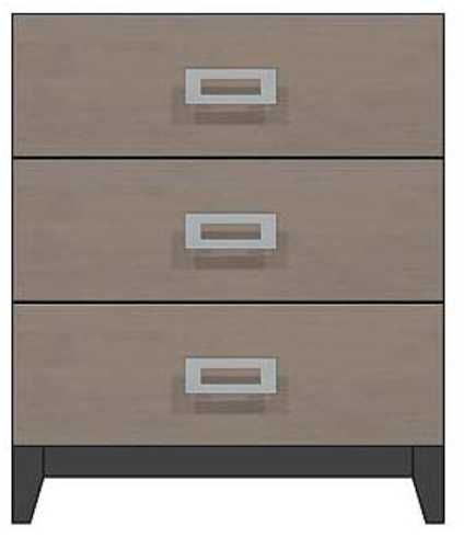 Country View Woodworking Customizable American Modern 28" 3-Drawer Wood Legs Bedside Chest-0