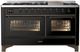 Ilve® Majestic III 60" Glossy Black Pro Style Dual Fuel Natural Gas Range with Triple Glass Door and Burnished Trim-0