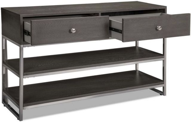 Mazin Furniture Harmony Gray Sofa Table with Chrome Base-1