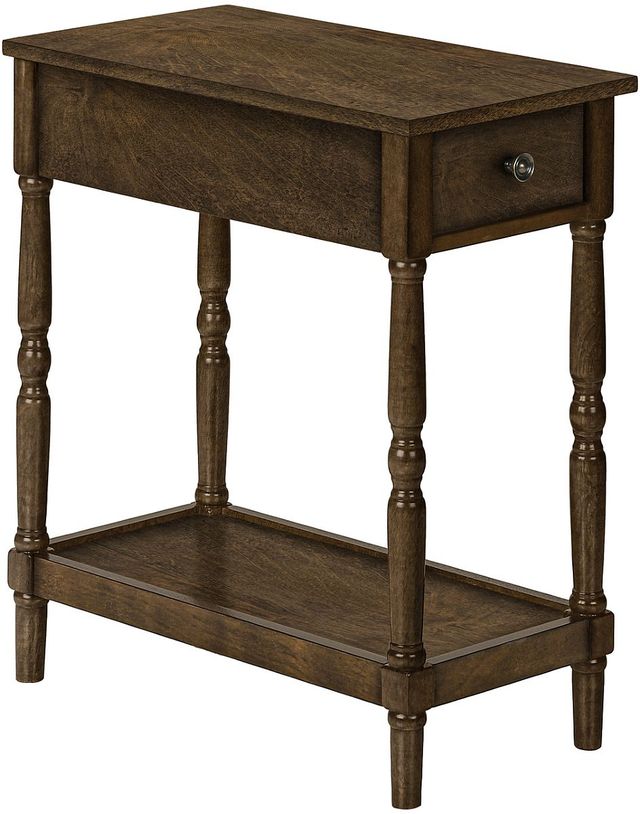 Monarch Specialties Inc. Espresso Veneer 2-Tier Narrow Accent Table-0