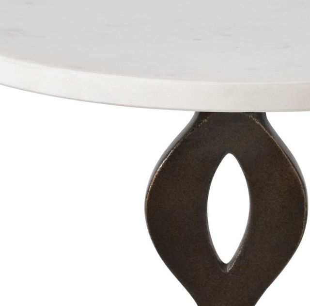 Uttermost® Ila Dark Bronze/White Round Drink Table-4