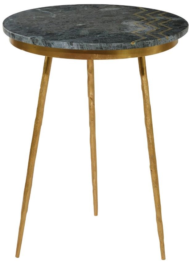 Deco Marche Black Side Table with Gold Base-1