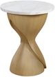 Bernards Tapestry Beige Pedestal Table with White Marble Top-0