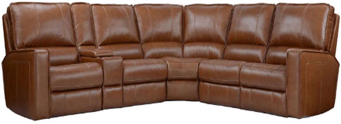 Parker House® Rockford 6-Piece Verona Saddle Power Reclining Sectional with Power Headrests