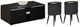 Elements International Halo 3-Piece Black Smart Occasional Table Set-0