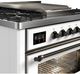 Ilve® Majestic III 36'' White Pro Style Dual Fuel Natural Gas Range with Triple Glass Door and Burnished Trim-4