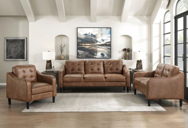 Homelegance® Mallory Brown Loveseat-1