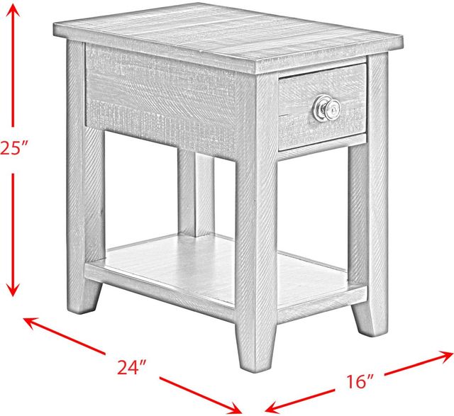 Elements International Kendyl Espresso Occasional Chairside Table-2