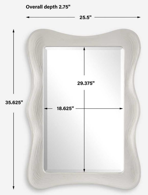 Uttermost® Whitehaven White Rectangular Mirror-2