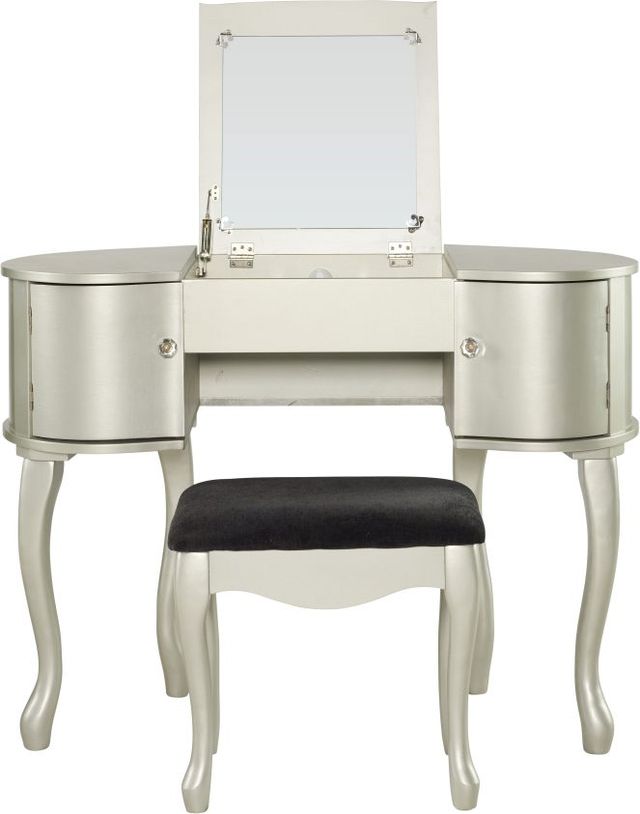Linon Paloma 2-Piece Silver Vanity Set-1
