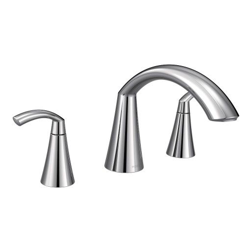 Moen® Glyde Chrome Two-Handle High Arc Roman Tub Faucet-0