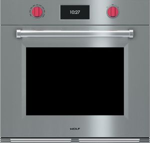 Front view of the Wolf® M Series 30" Stainless Steel Single Electric Wall Oven