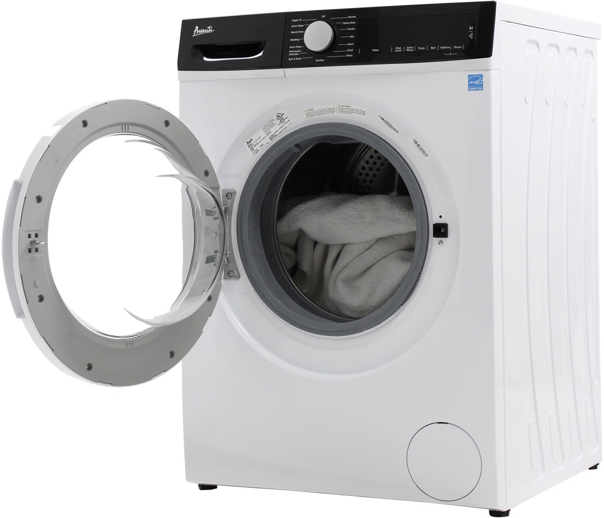 Avanti® 2.2 Cu. Ft. White Front Load Washer | Hallock's Appliances