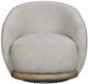 Bernards Pagosa Amazon Feather Wood Base Swivel Chair-2