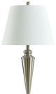 StyleCraft Brushed Steel/White Table Lamp-1