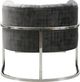TOV Furniture Magnolia Slub Grey Chair with Silver Base-2