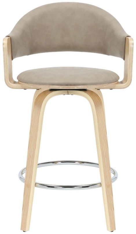 Armen Living Daxton Oak/Vintage Taupe Counter Stool-2