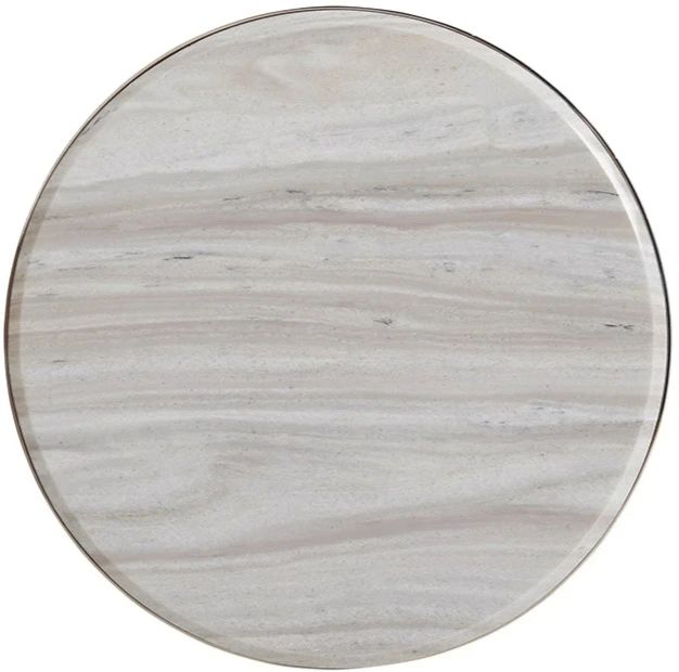 Lexington Home Ariana Martini Polished Silver White End Table with Platinum Base-2