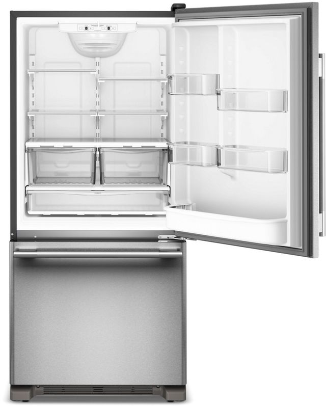 KitchenAid® 30" 19 Cu. Ft PrintShield® Stainless Steel Bottom Freezer Refrigerator with Right Door Swing-1