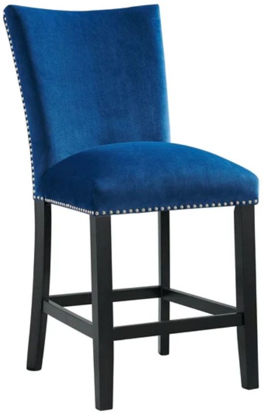 Elements International Valentino 5-Piece Black/Blue/White Counter Dining Set-3