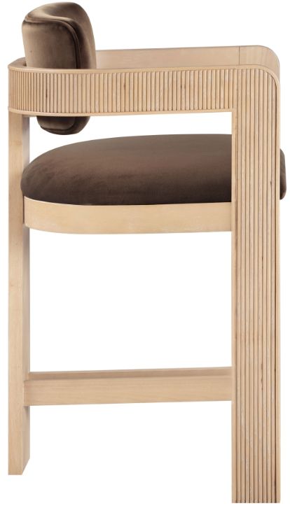 Meridian Furniture Sacha Brown/Natural Upholstered Counter Stool-2