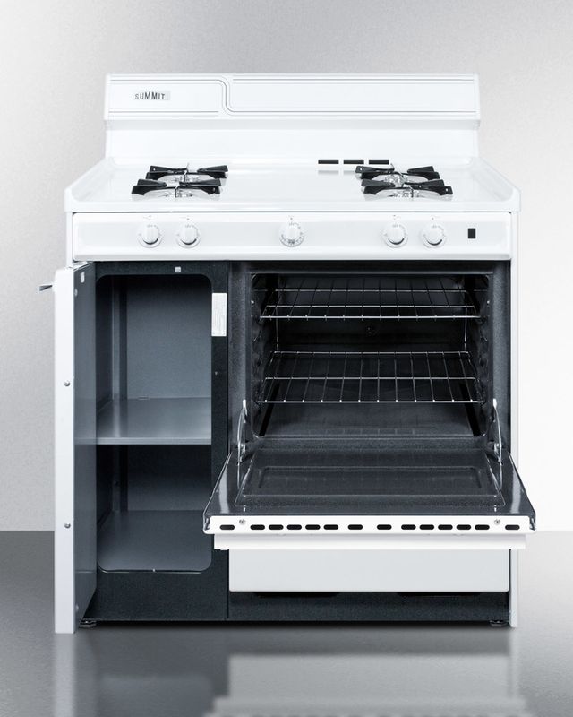 Summit® 36" White Pro Style Gas Range-1