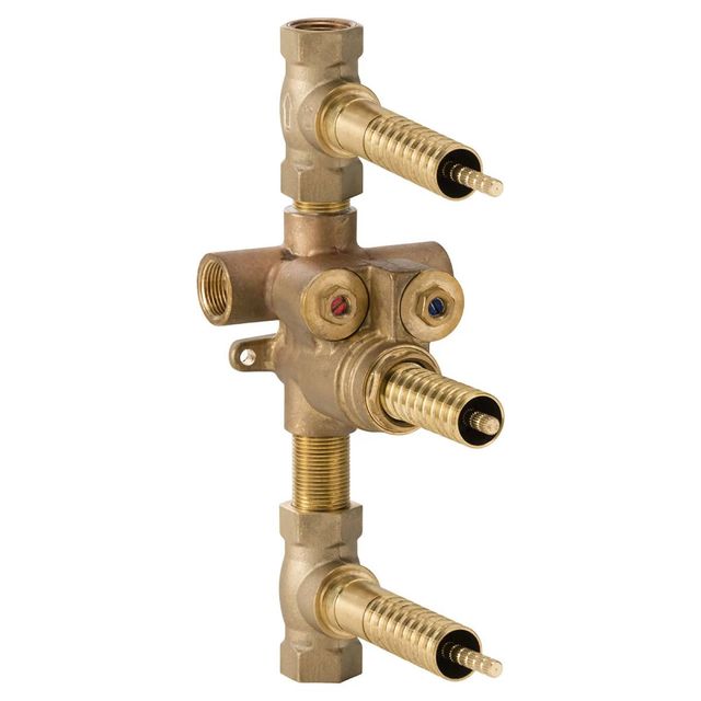 DXV 3-Handle Thermostatic Rough Valve with 2 Volume Controls-0