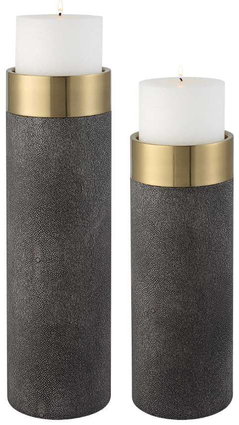 Uttermost® Wessex 2-Piece Gray Candleholder Set-0