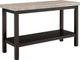 Elements International Kansas Beige Sofa Table with Espresso Base-0