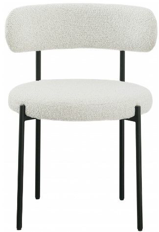 Meridian Furniture Beacon Cream/Black Boucle Upholstered Dining Chair-1