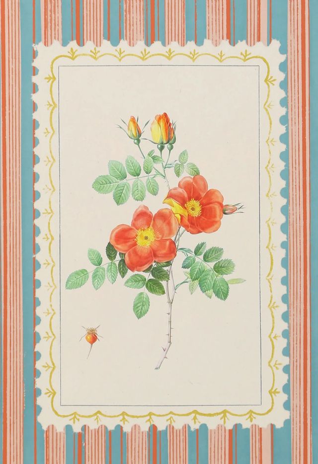 Stylecraft Tamara Day Vintage Striped Flowers IV Wall Art-1