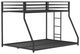 Furniture of America® Rothwell Matte Black Youth Twin/Full Metal Bunk Bed-2