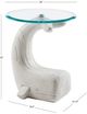 Powell® Wally the Whale Glass Top Side Table with White Base-2