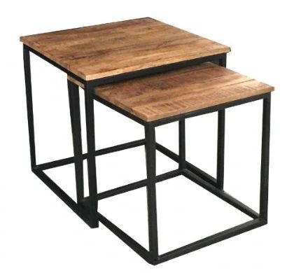 Jaipur Furniture Industrial Range Sawn Nesting Table-0