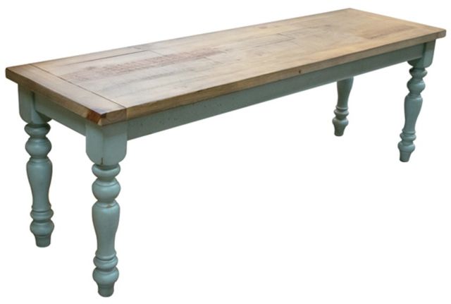 American Wholesale Furniture Kelsey Creek Washed Teal Dining Bench-0