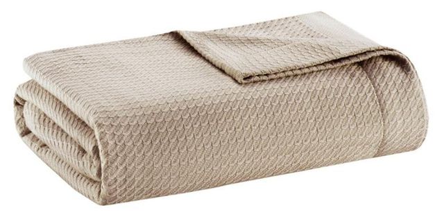 Olliix by Madison Park Egyptian Cotton Light Khaki Twin Blanket-0