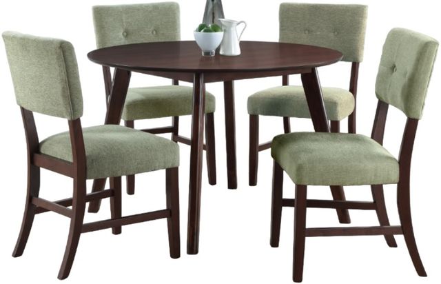New Classic® Home Furnishings Tioga 5-Piece Brown Cherry/Green Dining Set-0
