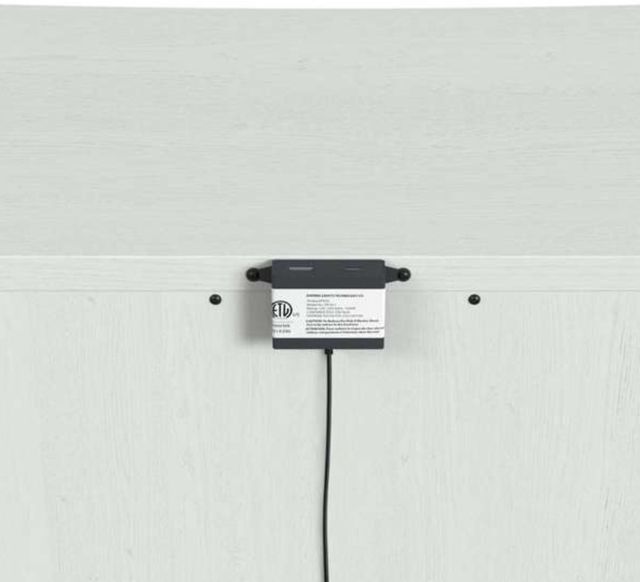 Elements International Tobias White Nightstand with USB-4